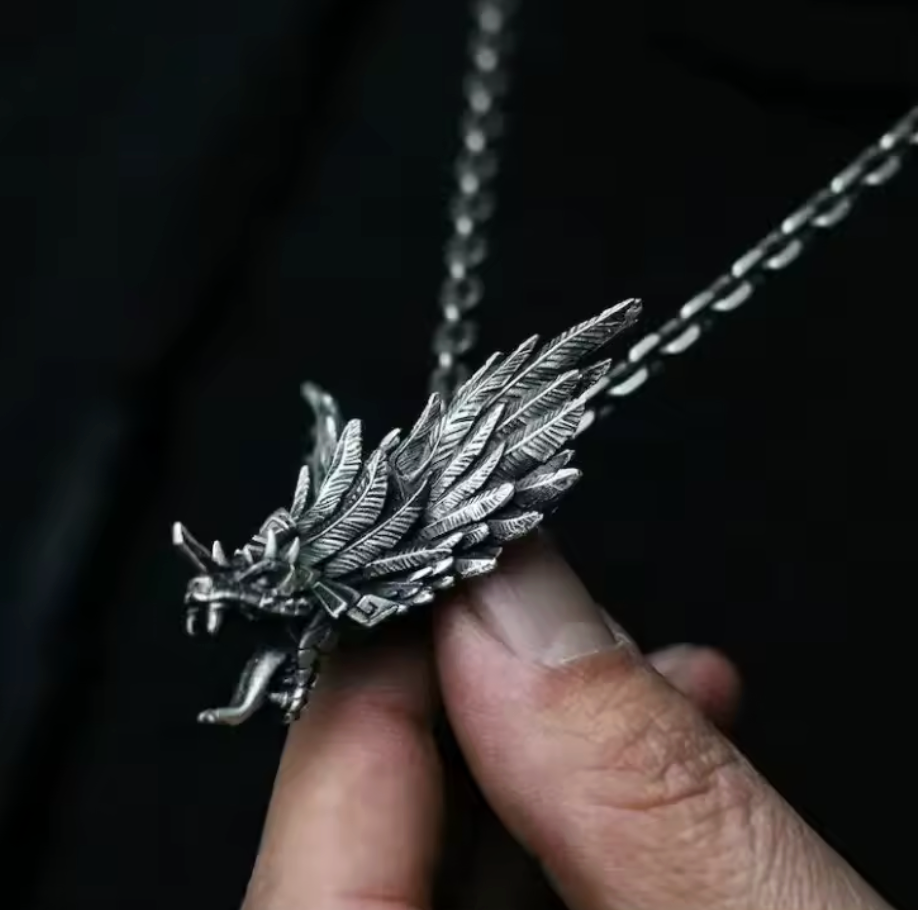 Mayan Aztec Quetzalcoatl Kukulkan Pendant Necklace Mexican Dragon (#17)