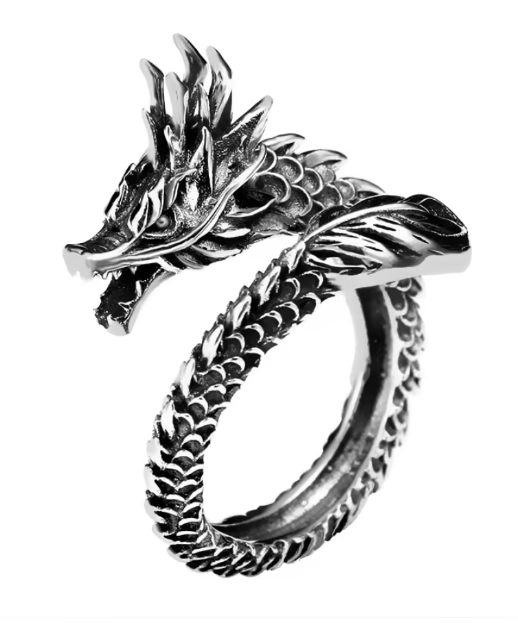 Ring, Dragon, Aztec Quetzalcaotl, Kukulkan, Feathered Serpent, Plumed Snake, alloy (#7)