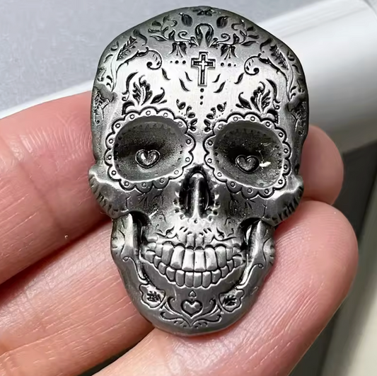 Aztec Mexican Dia De Muertos Day of Dead Sugar Skull Lapel Vest Backpack Pin (#4)