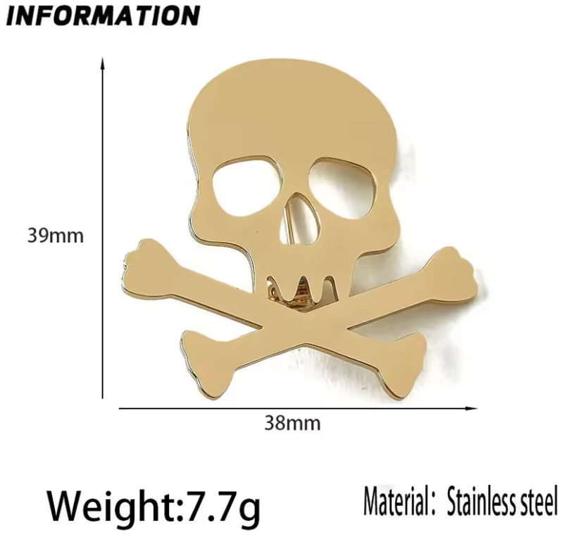 Skull Bones, Cross Bones  Badge, Brooch, Button, Lapel Pin, Pirates of the Caribbean #12