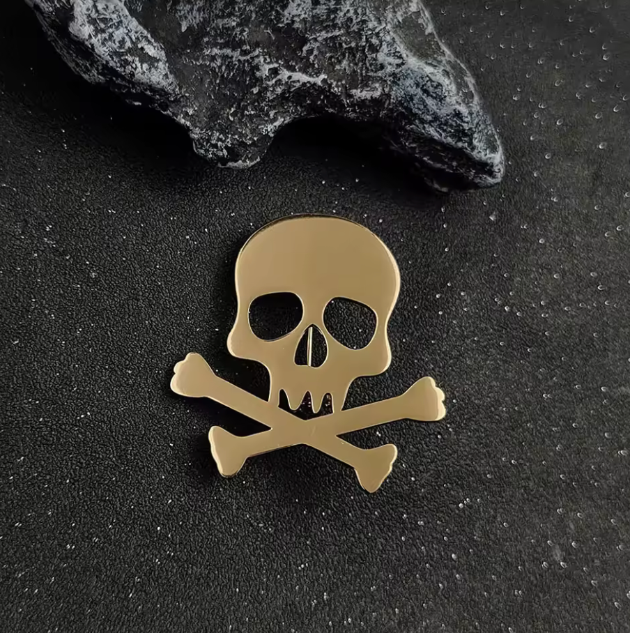 Skull Bones, Cross Bones  Badge, Brooch, Button, Lapel Pin, Pirates of the Caribbean #12