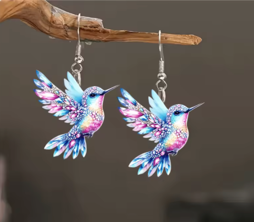 Aztec Huitzilopochtli Light Colorful Hummingbird Earrings Cute Animal Jewelry Gift #38