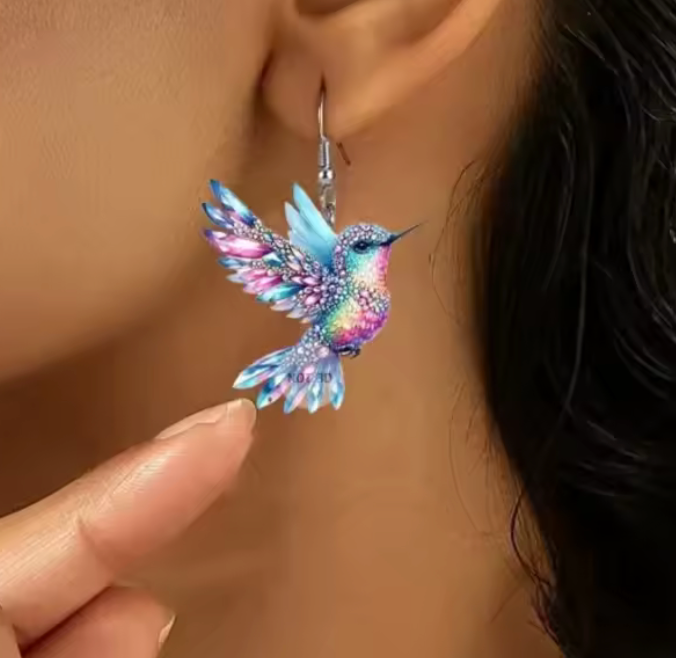 Aztec Huitzilopochtli Light Colorful Hummingbird Earrings Cute Animal Jewelry Gift #38