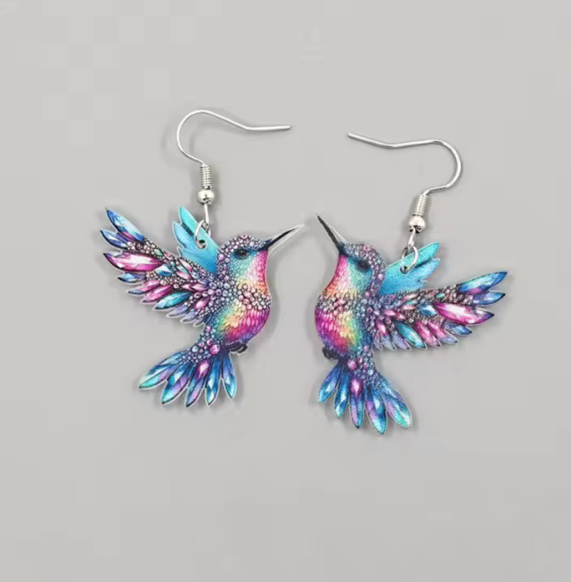 Aztec Huitzilopochtli Light Colorful Hummingbird Earrings Cute Animal Jewelry Gift #38