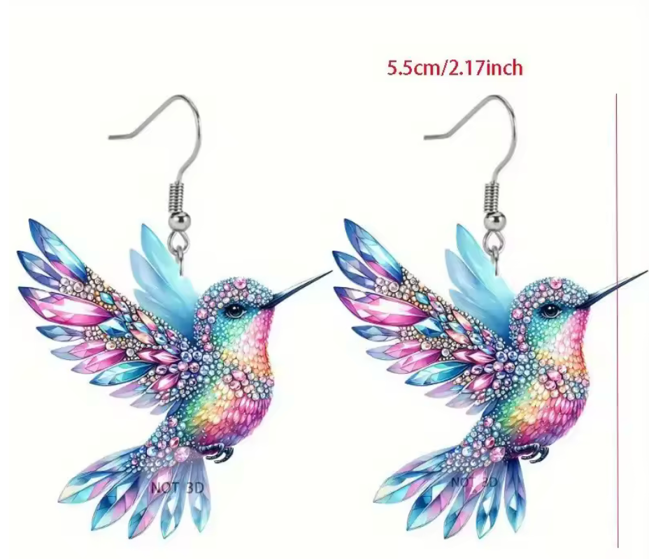Aztec Huitzilopochtli Light Colorful Hummingbird Earrings Cute Animal Jewelry Gift #38