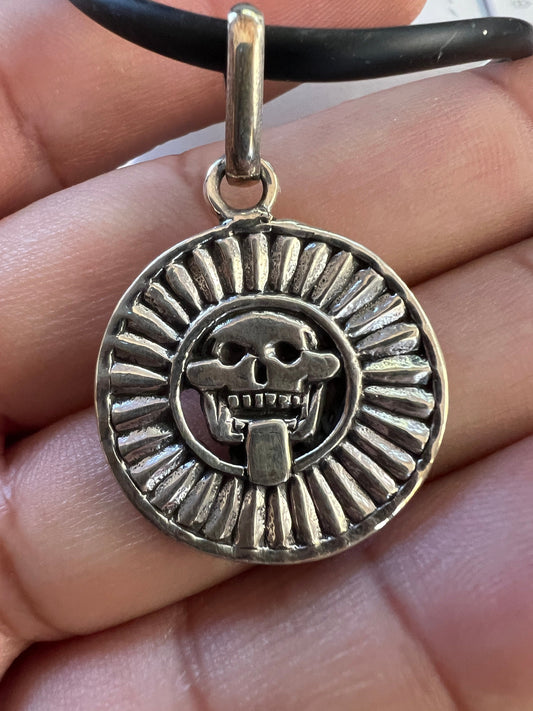 Piedra De Muerte Pendant, The Stone of Death, Mictlantecuhtli Pendants, Sterling Silver, Mexico, Prehispanic Jewelry (#10)