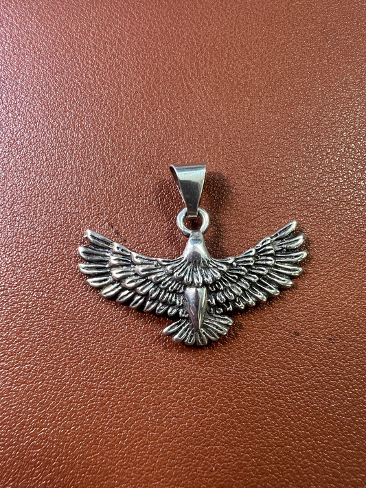 Eagle 3D Pendant, sterling silver, Indigenous Pendants, Jewelry, Strength, Courage, Freedom and Immortality, Aztec  Cuauhtli Aguila (#7)