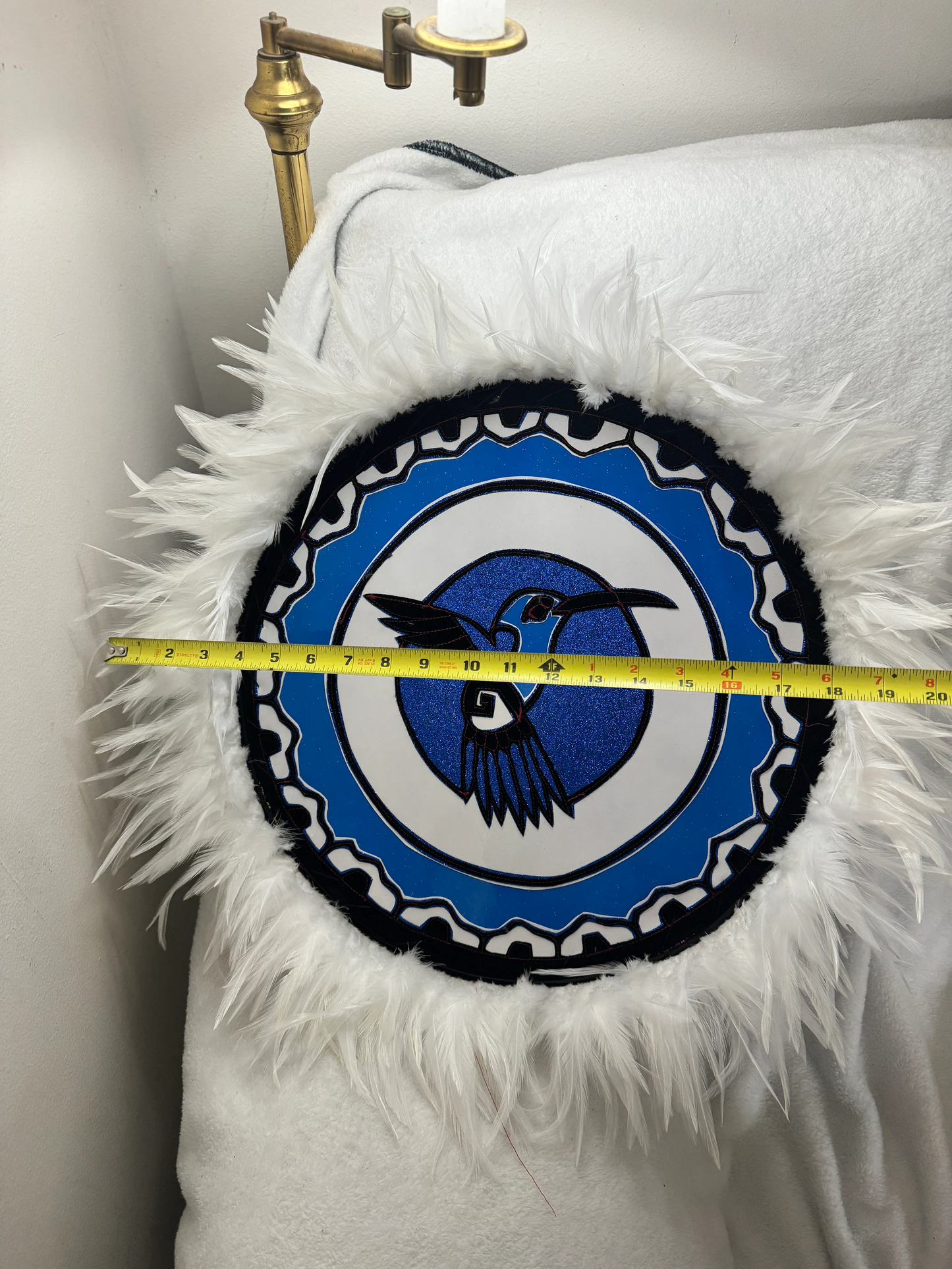 Chimalli Hummingbird Danzante Azteca Dance Shield Huitzilipochtli Feathers, 20", Aztec Pow wow, Netotiliztli, Mexica, Tribe, Indigenous Made