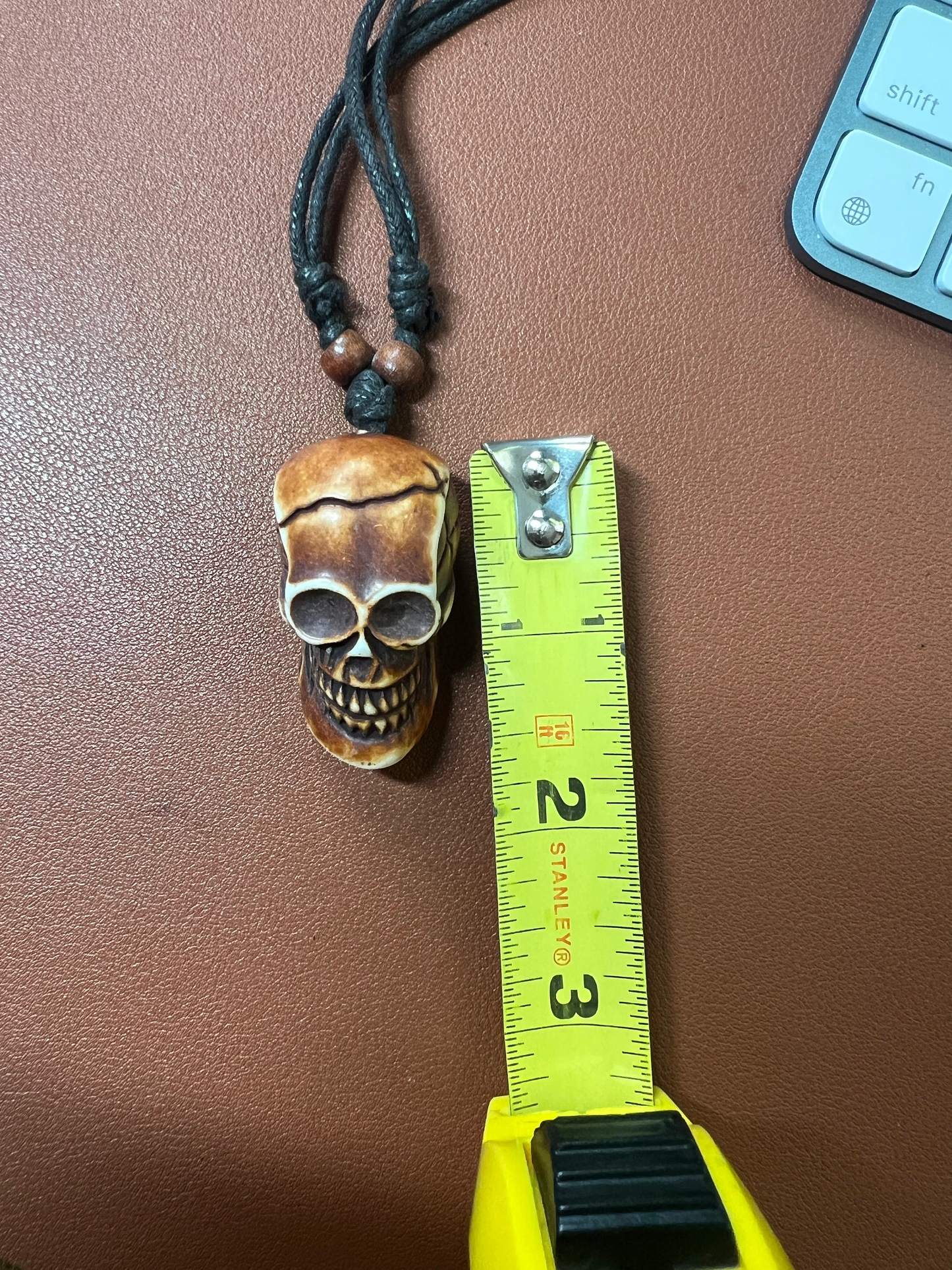 Skull Necklace, Mictlantecuitli Aztec Pendant, Resin Skulls, Mexican, Mexico, Underworld, Azteca, Mexica Tribe, biker, rocker, gothic (#14)