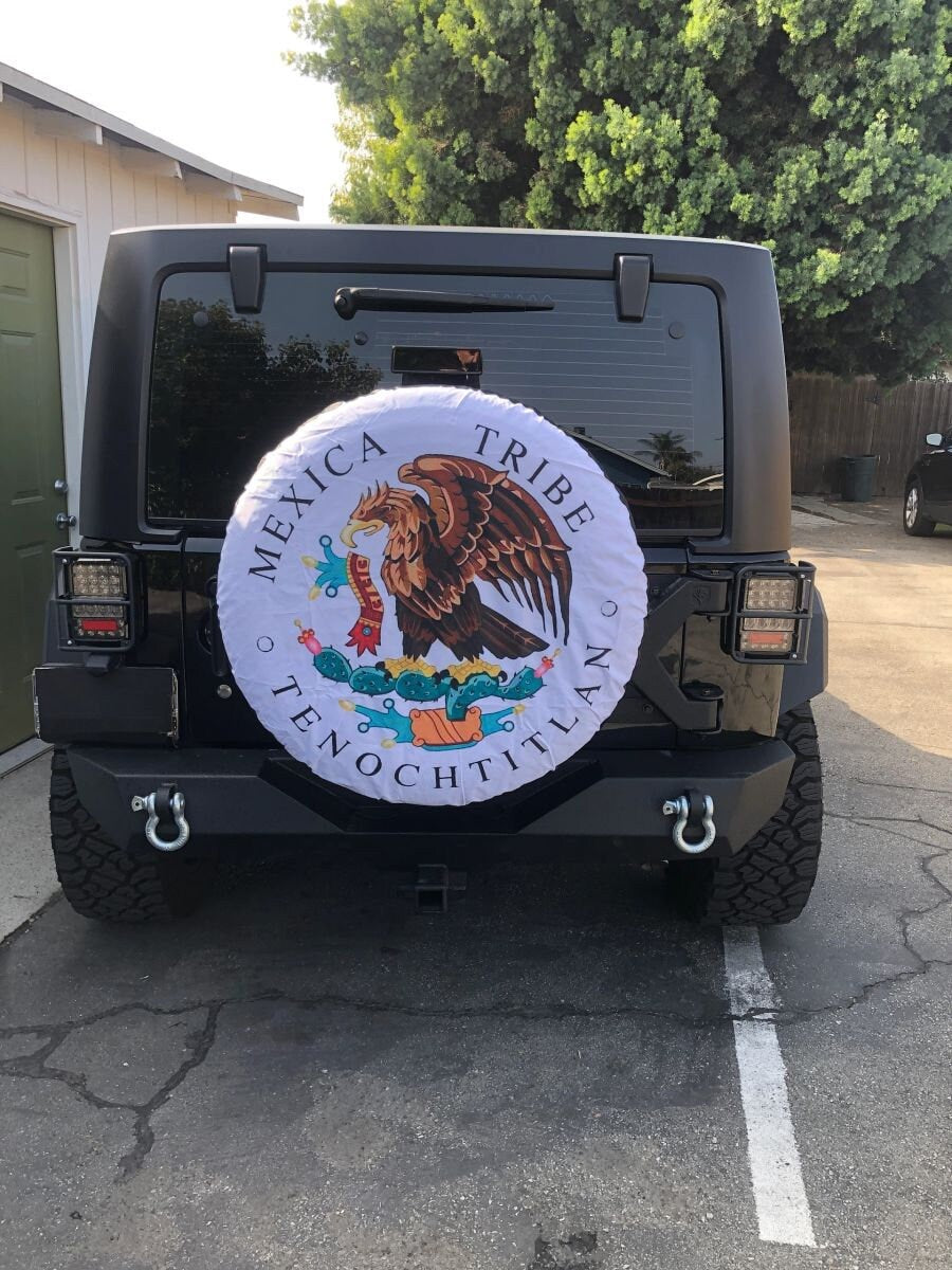 Mexica Tribe Aztec Spare Tire Cover Wheel Tire Cover for Jeep Spare or Trailer RV SUV Truck for Diameter 31"- 33" and up to 12.5" wide