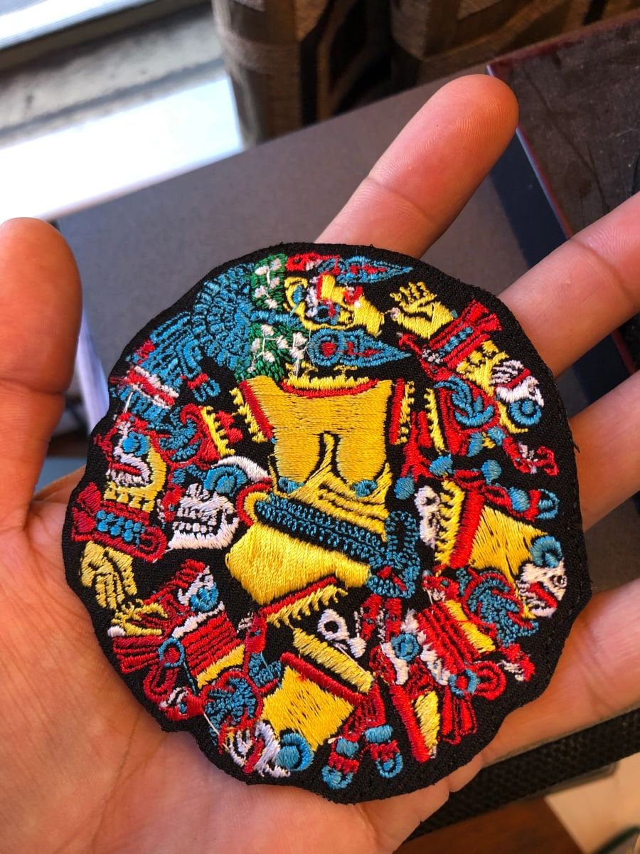 Coyolxauhqui the Aztec Moon goddess, Patch, Mexica, 3 1/2" for iron on patches - new, Azteca, Mexican patches