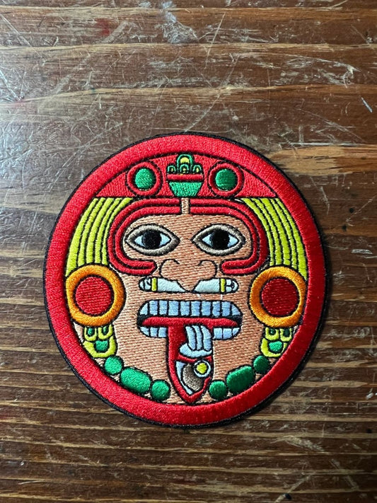 Tonatiuh Quetzalcoatl Patch, 3 1/4", Color Aztec Calendar, Mexica, Patches