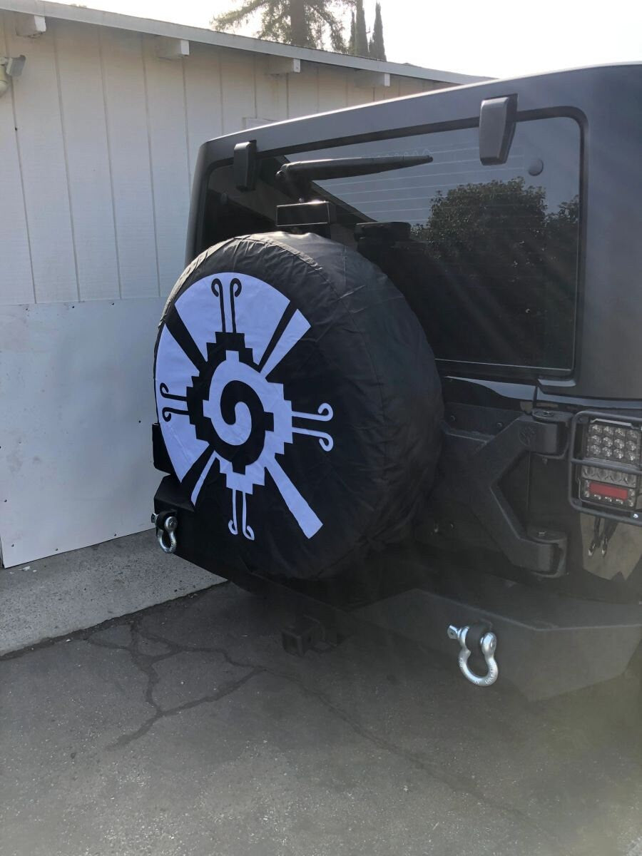 Ometeotl Hunab Ku Aztec Mayan Spare Tire Cover Wheel Tire Cover for Jeep Spare or Trailer RV SUV Truck for Diameter 31"- 33" x 12.5"