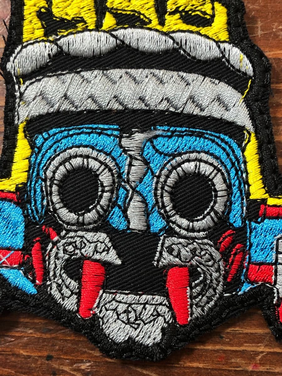 Tlaloc Patch, Aztec god of rain, Mexica rain god, 4" x 4", Aztec iron-on patches (L4)