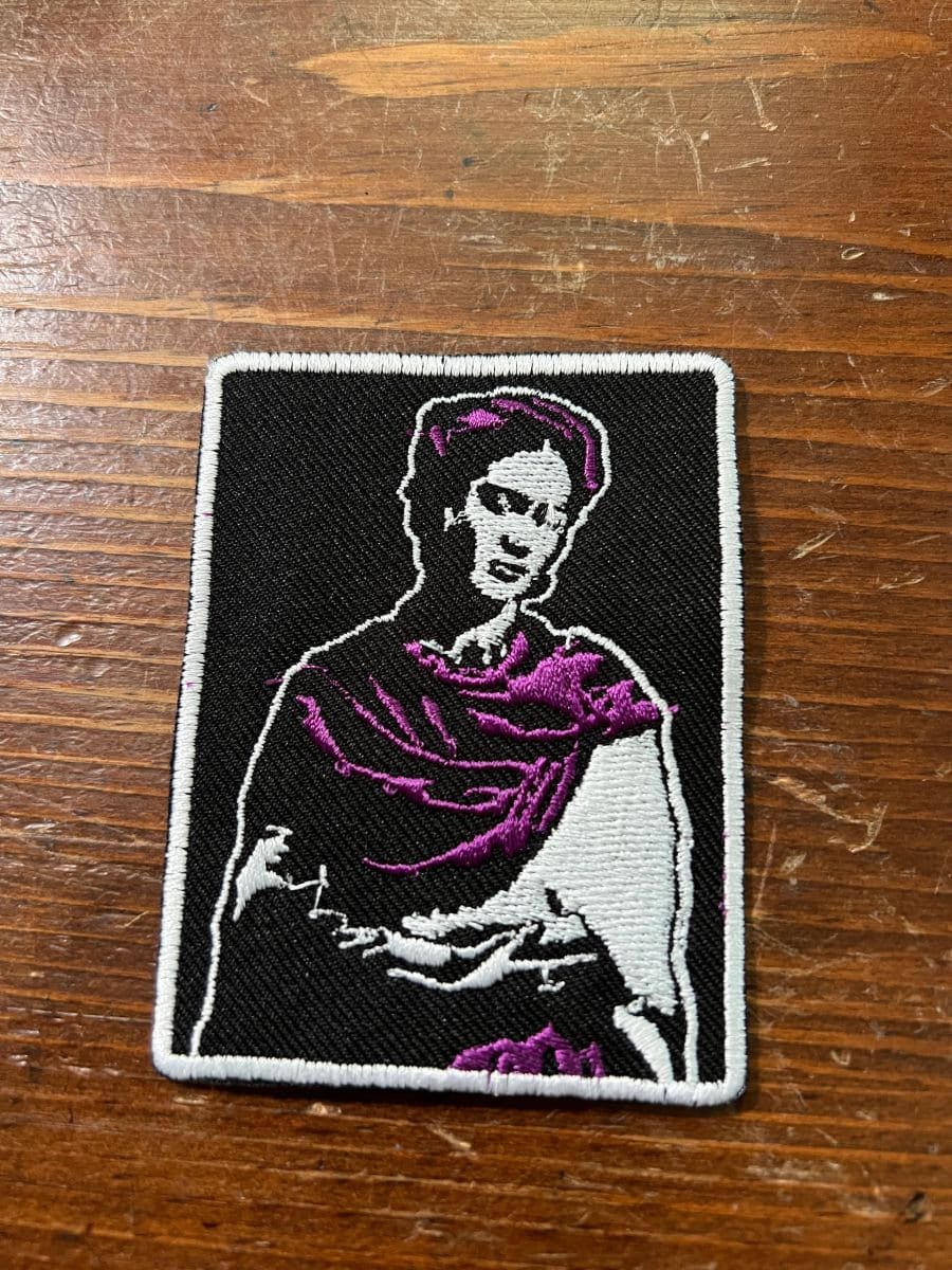 Frida Patches, BlackWhite Purple, Iron-On Patch, revolutionary, activist, brown pride (d1)