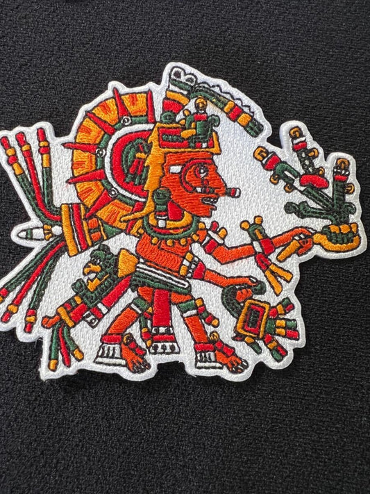 Aztec Calendar Tonatiuh Iron-On Patches, Sun Stone Calendar, Sun Face, (d11)