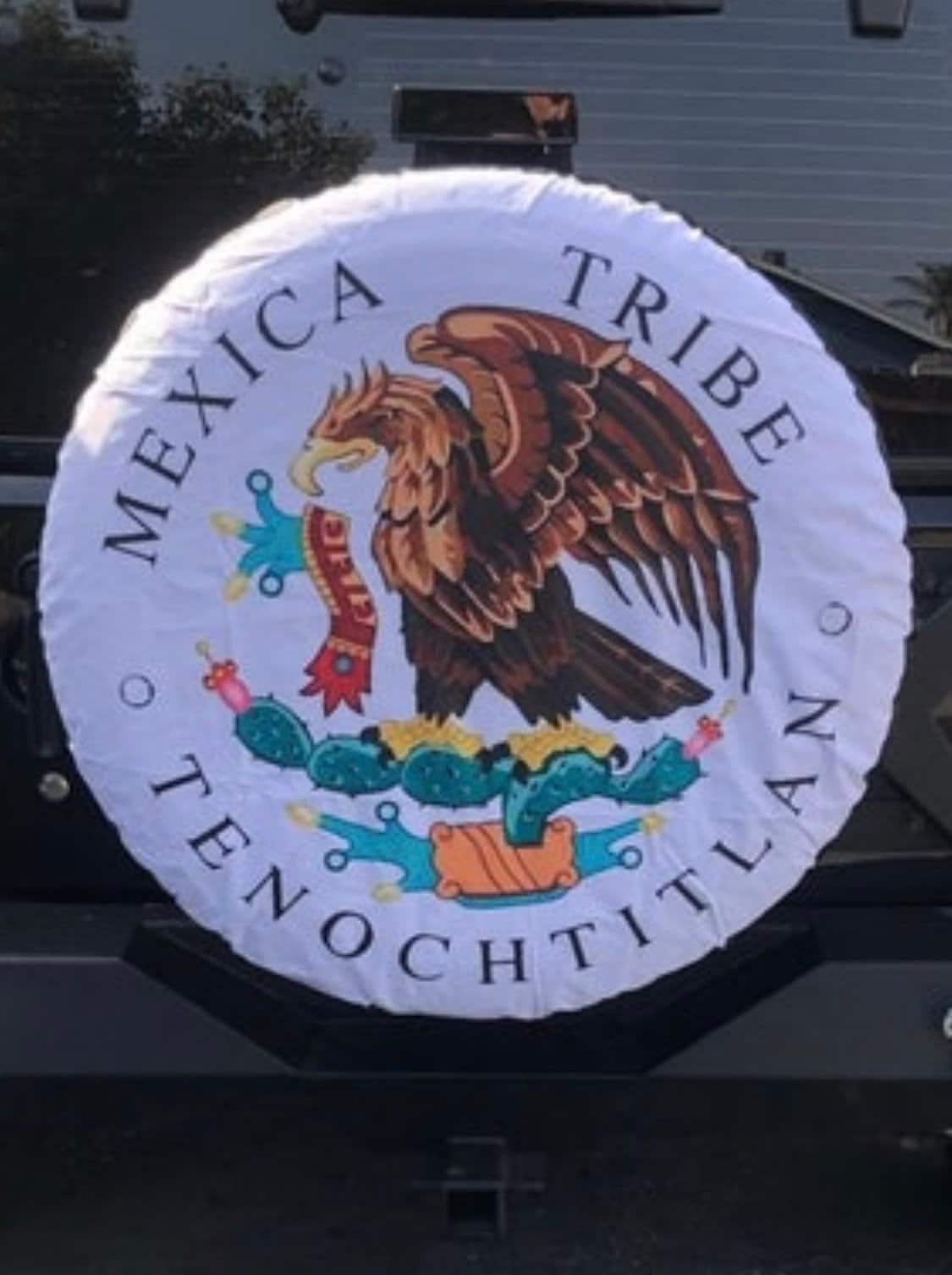 Mexica Tribe Aztec Spare Tire Cover Wheel Tire Cover for Jeep Spare or Trailer RV SUV Truck for Diameter 31"- 33" and up to 12.5" wide