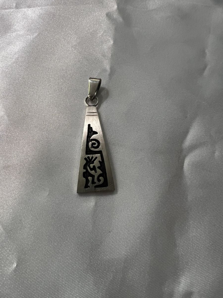 Vintage Kokopelli Flute Player Native American sterling silver pendant, Southwestern Native American