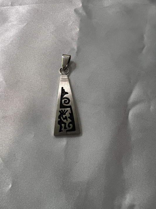 Vintage Kokopelli Flute Player Native American sterling silver pendant, Southwestern Native American