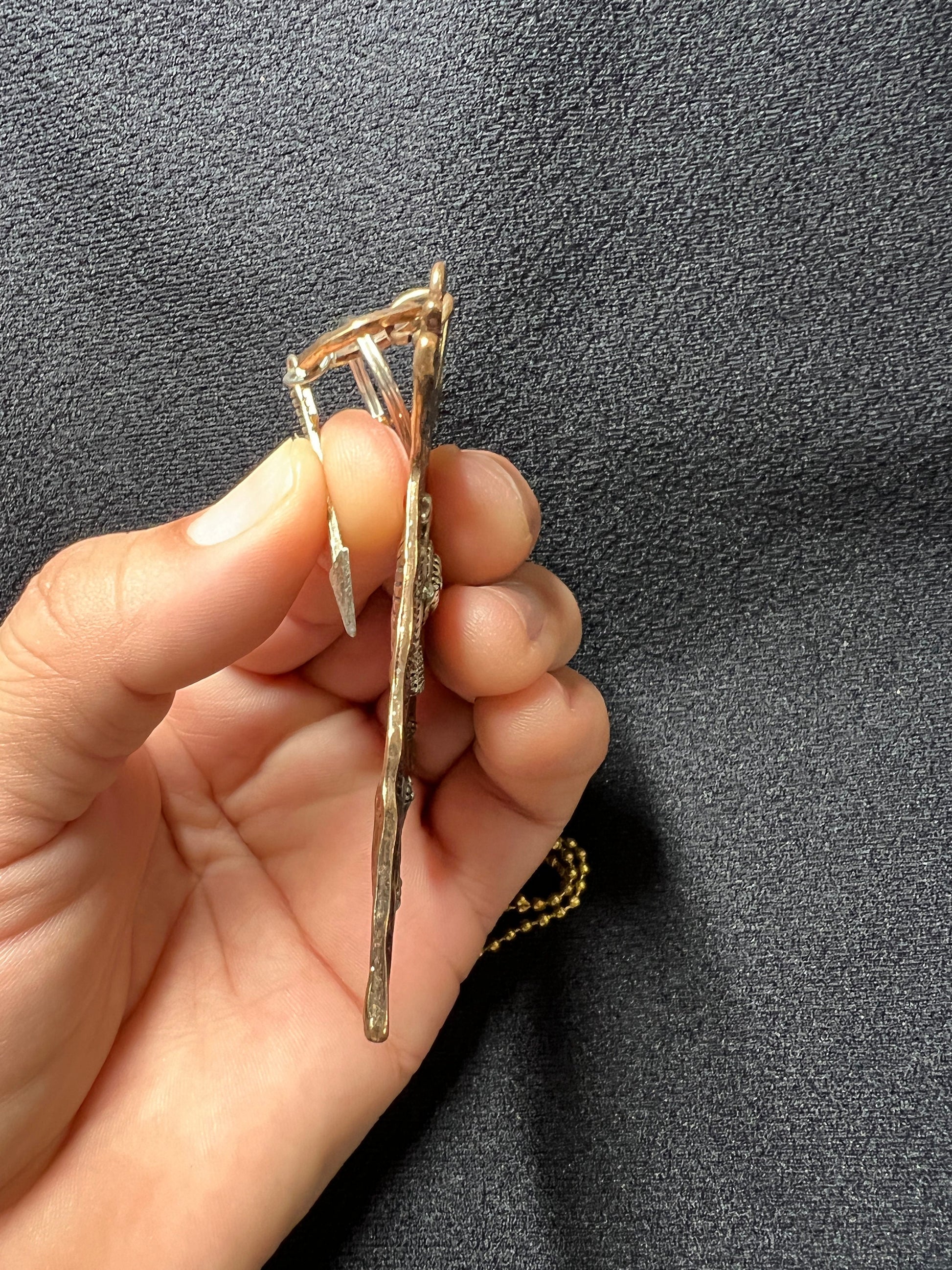 Native American Pendant, Tee-Pee, Thunderbird, Cactus, Arrows, Brass, Vintage