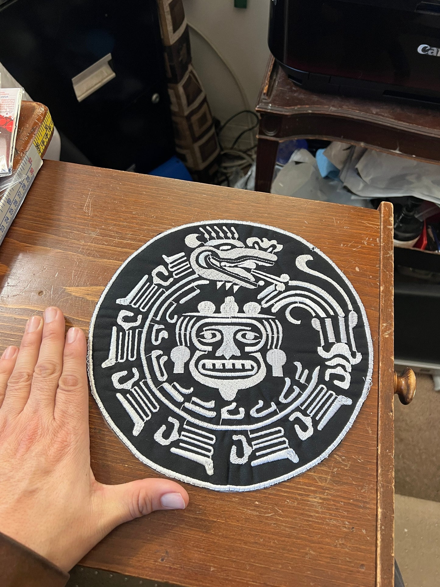 Large Tonatiuh Quetzalcoatl Patch, (Imperfect) 9 3/4