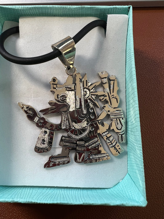 Quetzalcoatl Ehecatl 925 Sterling Silver Aztec God Pendant - Mexica Azteca pendants necklaces (#4)