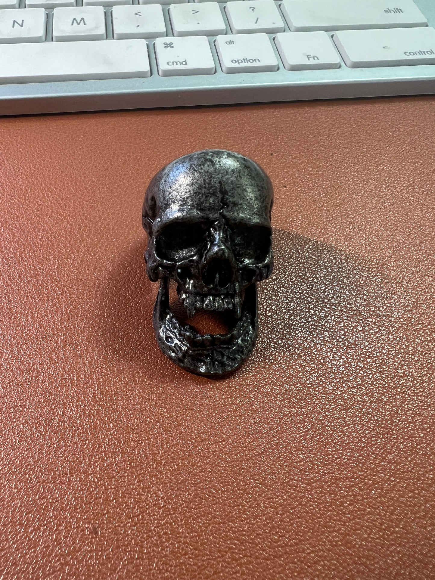 Skull with Fangs Ring, Old Vintage Style, Vampire, Men's Biker Rock Roll Gothic Punk Rings (#0)