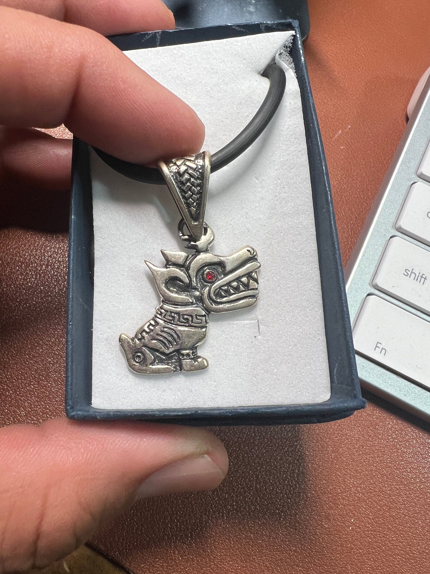 Xoloitzcuintle Aztec Mexican Hairless Dog Pendant, Dia De Muertos Dog, Sterling Silver,Mayan, Mexica (#7)