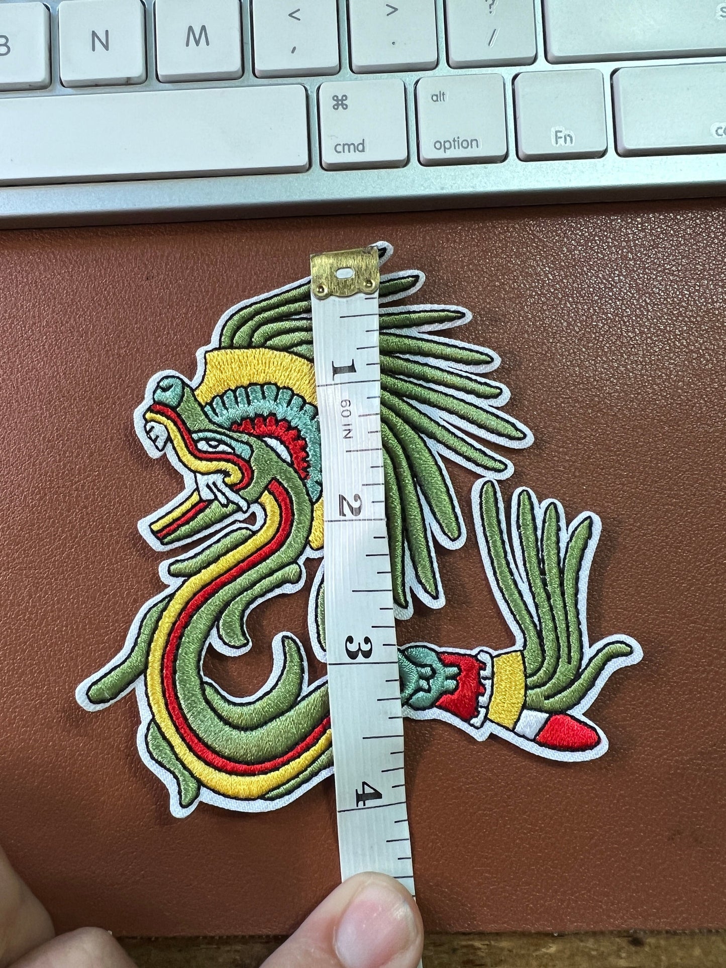 Quetzalcoatl, Kukulkan, Dragon, Feathered Serpent, Plumed Snake Iron-On Patch, Mexica, Mayan, Mexico (#14)