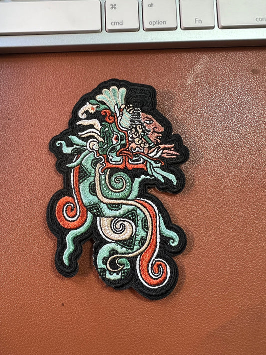 Kukulkan Personified, Mayan God, Iron-On Patch, patches, Mexico, Cancun (#14)