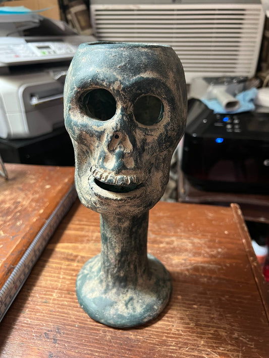 Mictlantecuitli Incense Burner, Clay, Mexican, Mexica, Azteca, Native American, Dark Green 10"