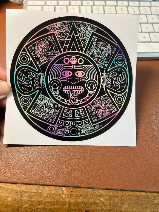 Aztec Calendar Decal, Sticker, Vinyl, Mexica, Azteca, Calendario 5" x 5" (#10)
