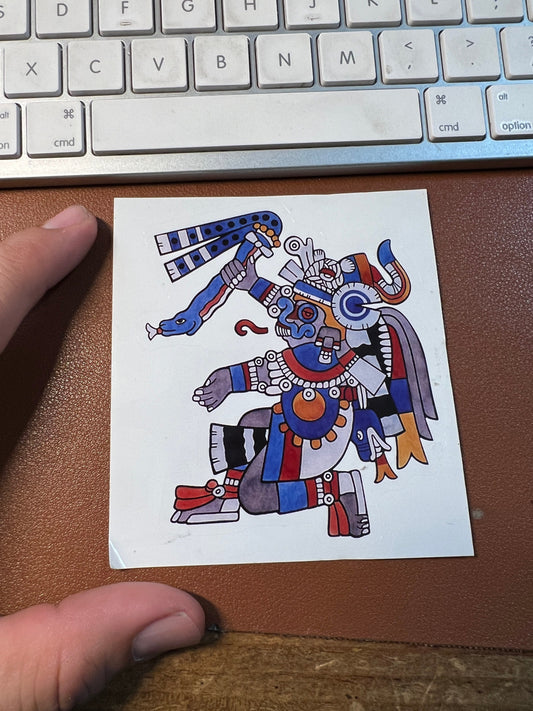 Vinyl Decal Tlaloc, Aztec Cutout Stickers, Mexica, Azteca, Mexico, Gods, 4" (#10)