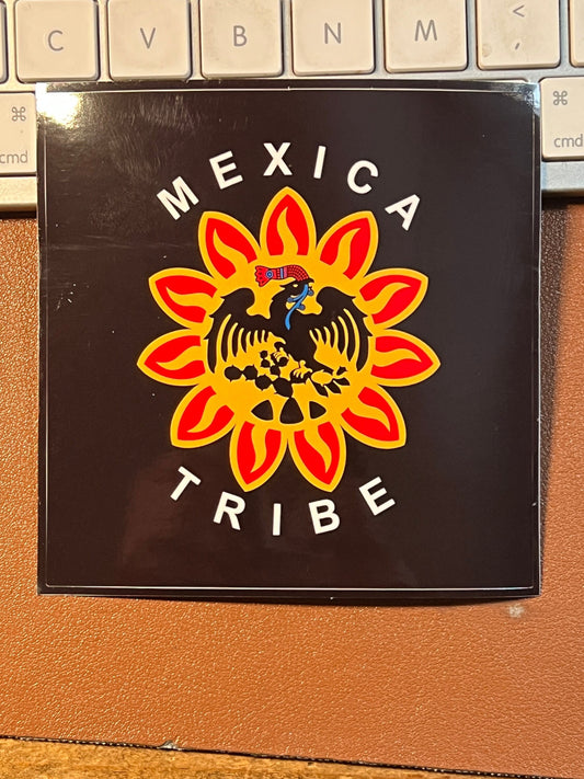 Decal of Cuitlahuac Mexica Tribe Flag,Sticker, 4"x4", Aztec Battle Banner patches, Pantli, Bandera, The Defeat of Hernan Cortez (#10)
