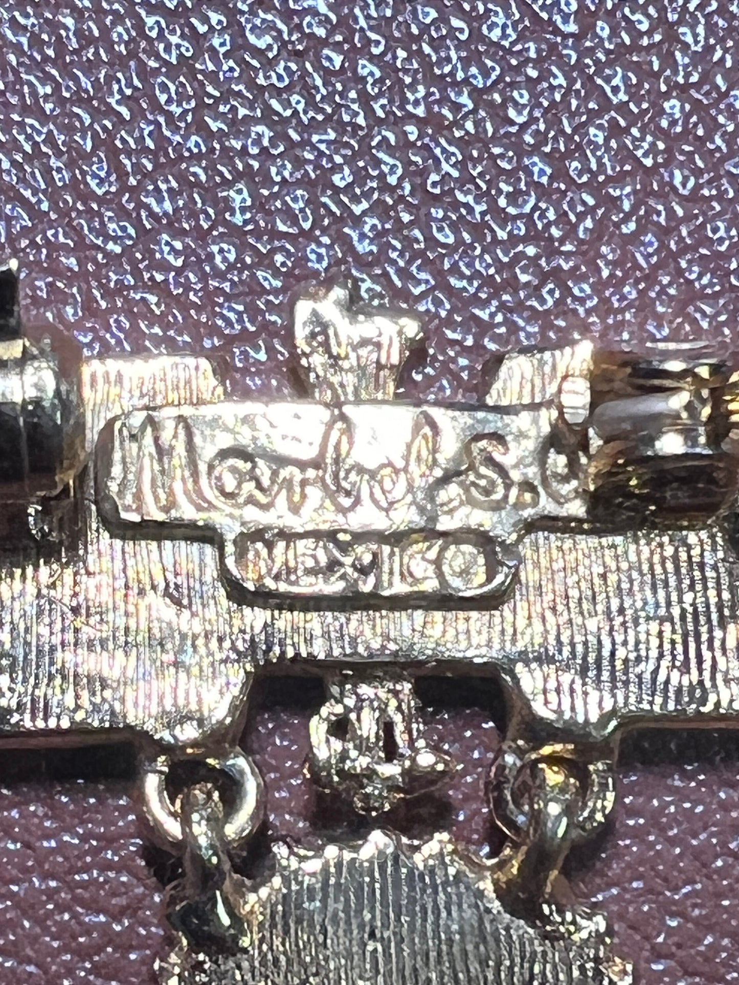 Excellent Rare Vintage Aztec Gold Plated Alloy Pin Brooch, by Salvador Teran for Marbel SA Mexico 1950s (#4)