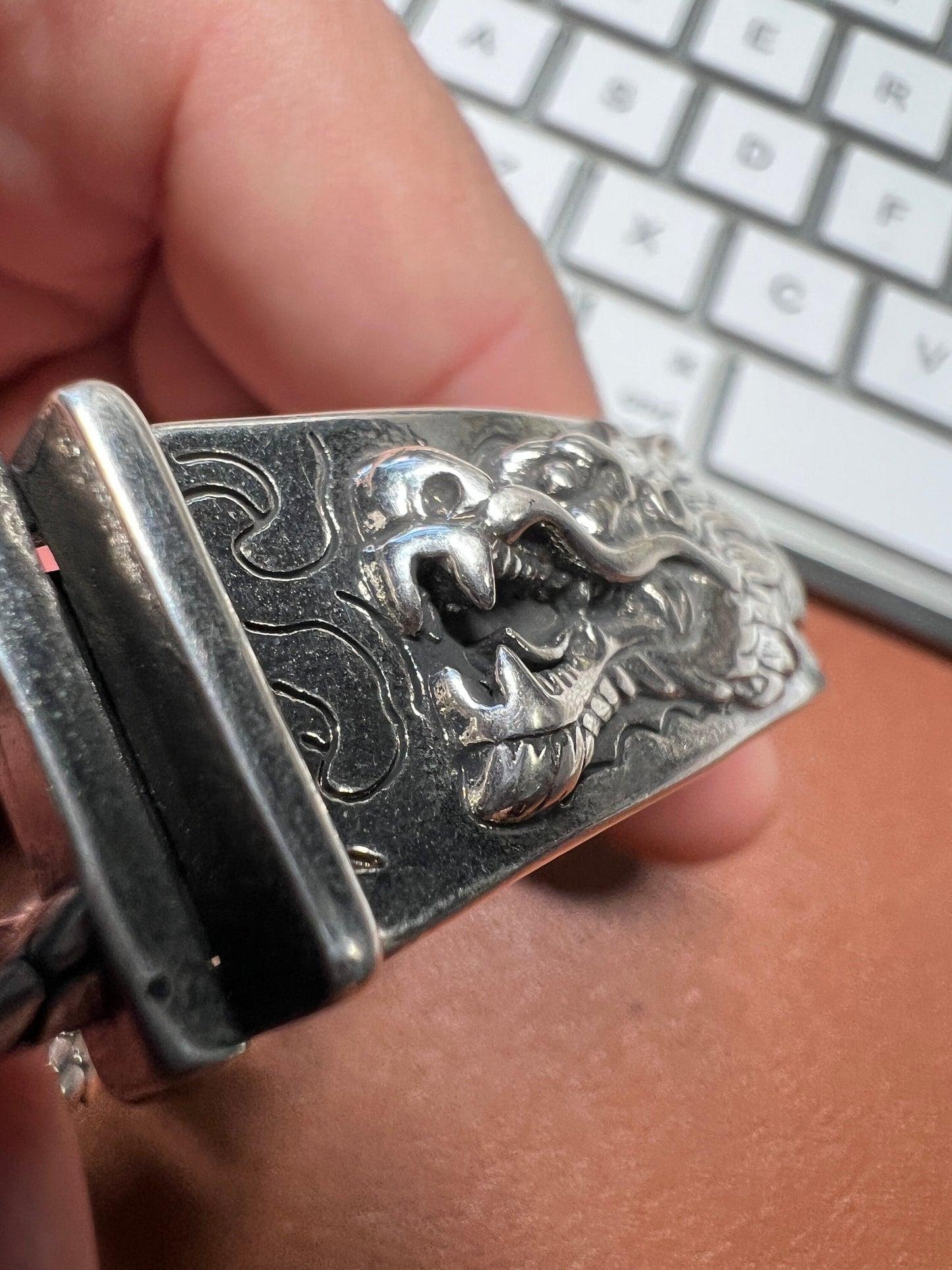 Dragon, Kukulkan, Quetzazlcoatl Chain Link Bracelet, s925 Sterling Silver, Mexica, Azteca, Mayan, Jewelry (#9)