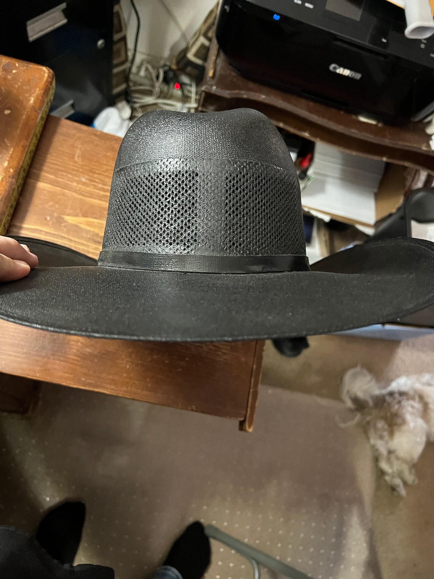 Hat, Mexican Cowboy, Ranchero Hat, Vaquero, Black Straw Hat, Medium