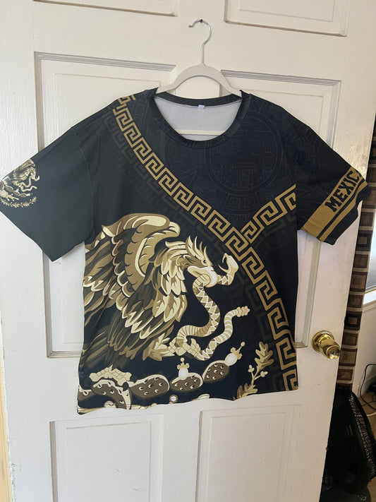 Mexico Shirt with Mexica Tribe Arm Logo, Silky Smooth, T-shirt, Ts Eagle Snake Cactus Foundation Greka Design