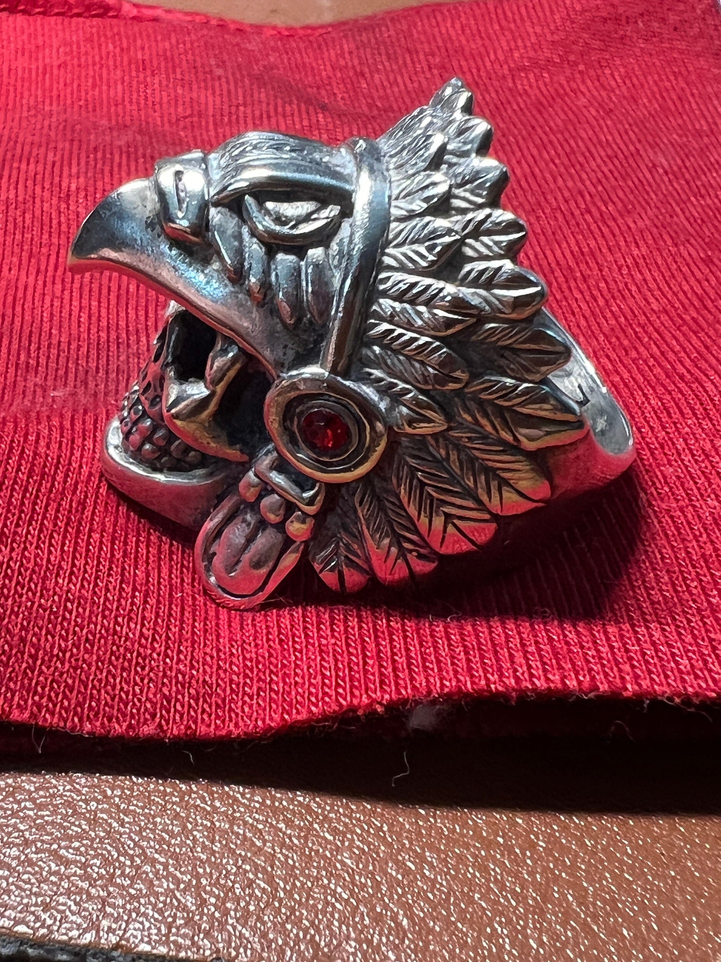 Sterling Silver Aztec Eagle Warrior Ring, Size 11, Mexican, Jewelry, Rings, Mexica #2