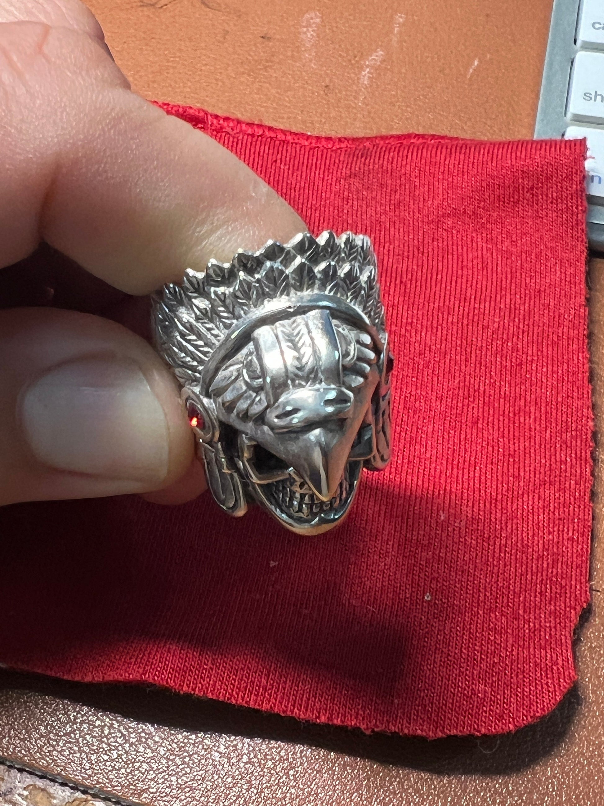 Sterling Silver Aztec Eagle Warrior Ring, Size 11, Mexican, Jewelry, Rings, Mexica #2