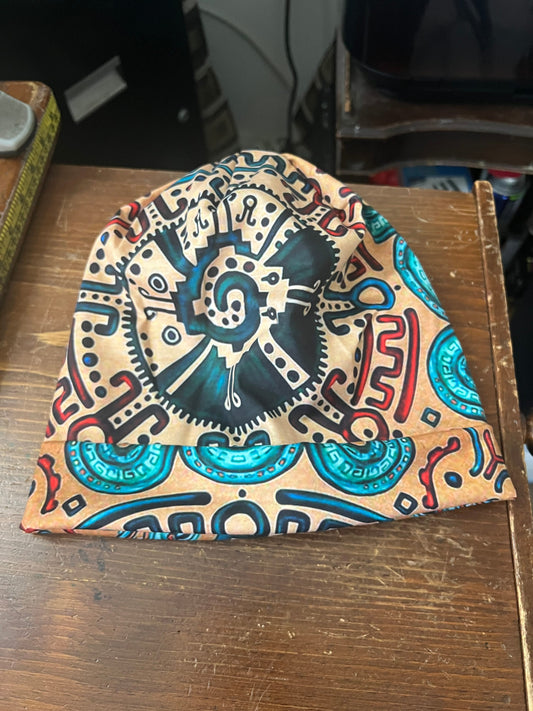 Beanie, Aztec Mayan Ometeotl, Hunab Ku, Maquitzcoatl, Serpent, Snake, Symbol, Mexican, PreHispanic, hat, cap, One Adult Size