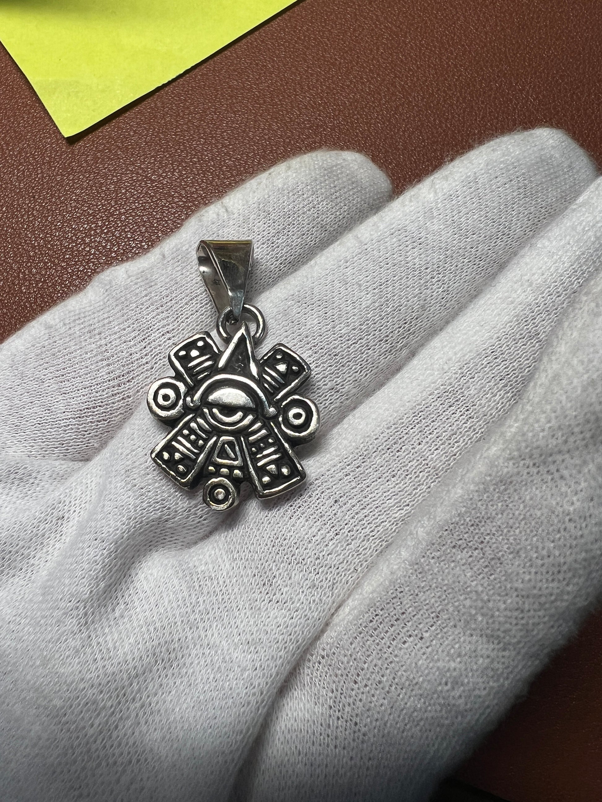Day Ollin Olin Sterling Silver Pendant, 925 Sterling Silver, Aztec God, Olin Movement of the Sun, pendants necklaces (#7)