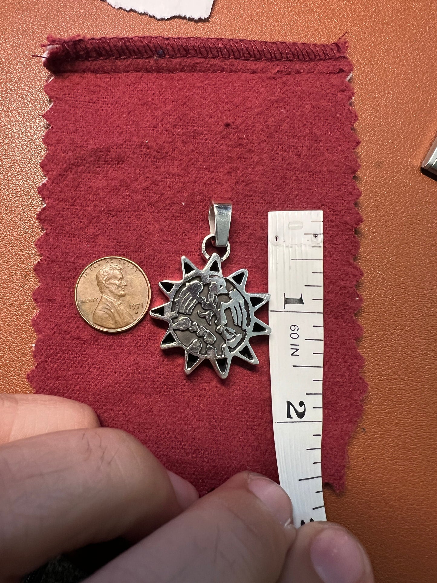 Cuitlahuac Pendant Original Mexica Tribe Flag in a sterling silver pendant , Aztec Battle Banner, Pantli, Bandera, (#11)