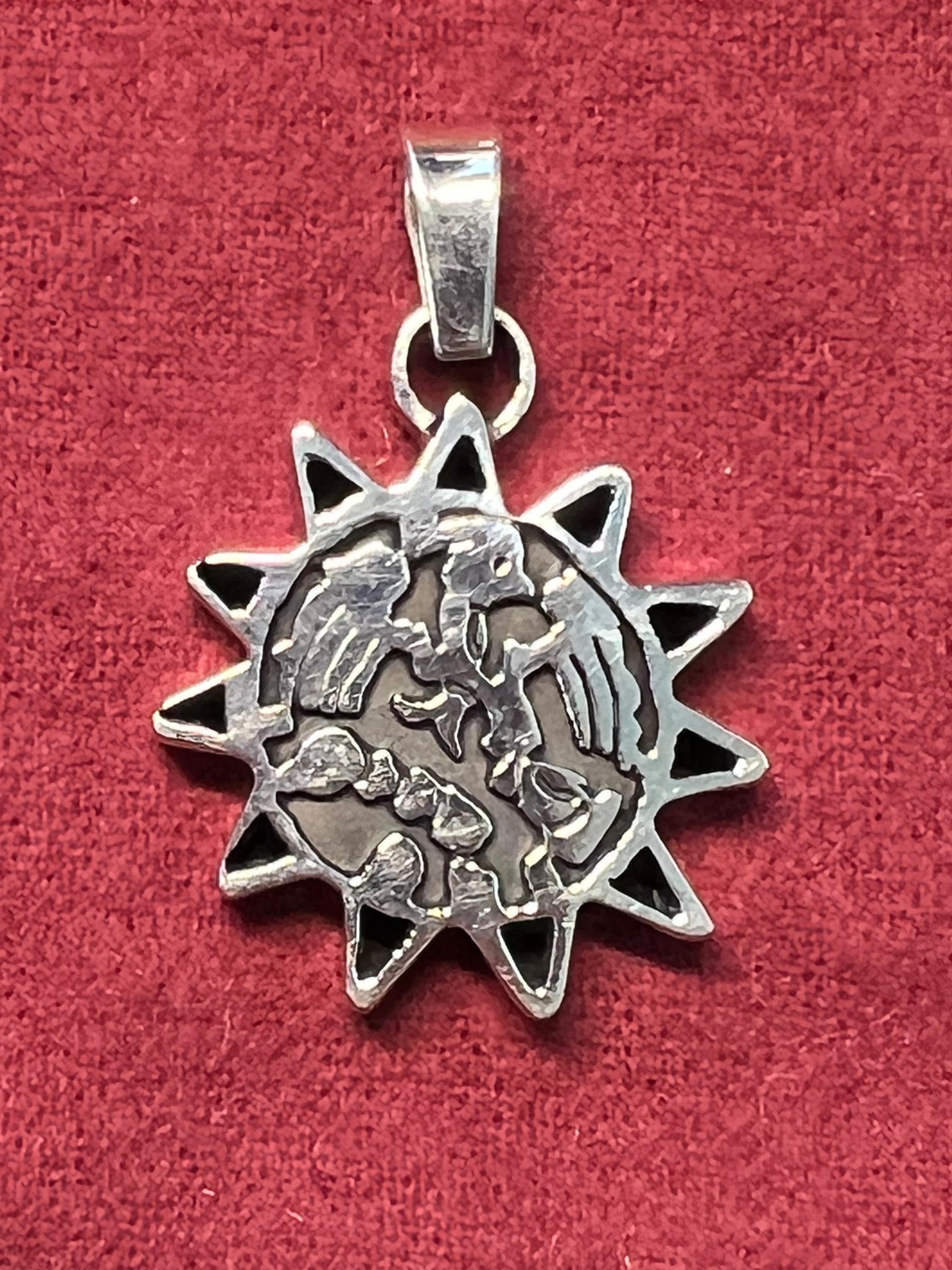 Cuitlahuac Pendant Original Mexica Tribe Flag in a sterling silver pendant , Aztec Battle Banner, Pantli, Bandera, (#11)