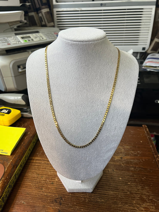 Fashion Cuban Link Chain, Electro-Gold Plated over alloy, 24", 3.75mm, costume jewelry (#1)