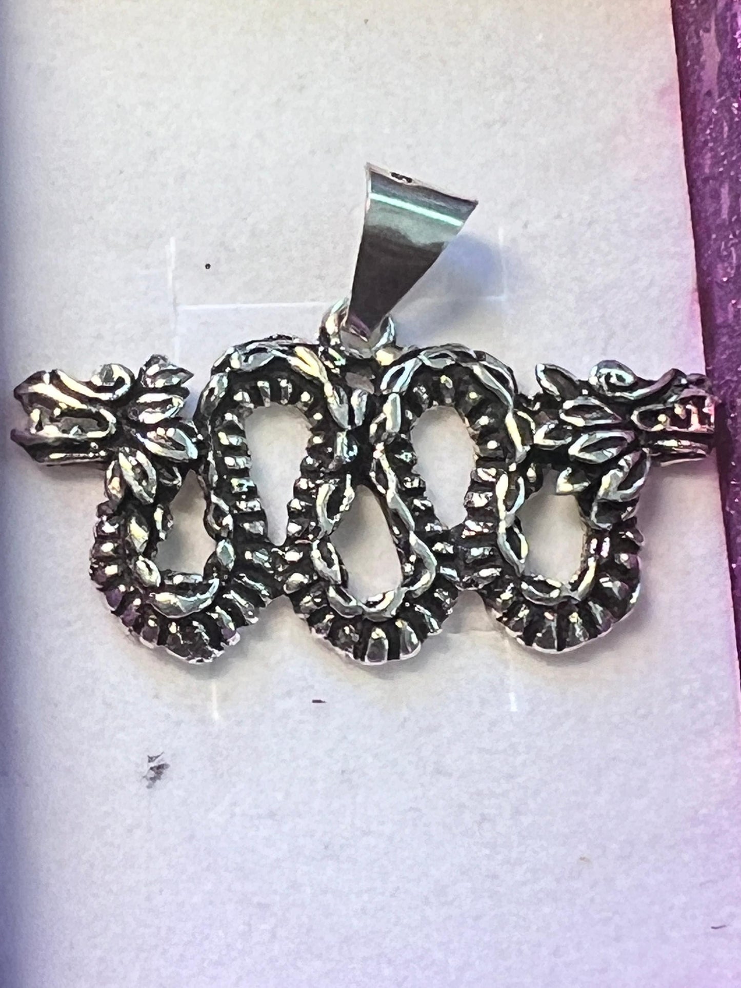 Maquitzcoatl Sterling Silver Double Headed Serpent Necklace handmade from Mexico, Aztec, Azteca, Mexica, Omens, Good luck, Mexican (#10)